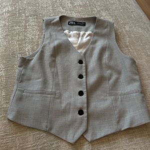 Zara Women's Tailored Waistcoat/Vest w/Black Buttons Sz M